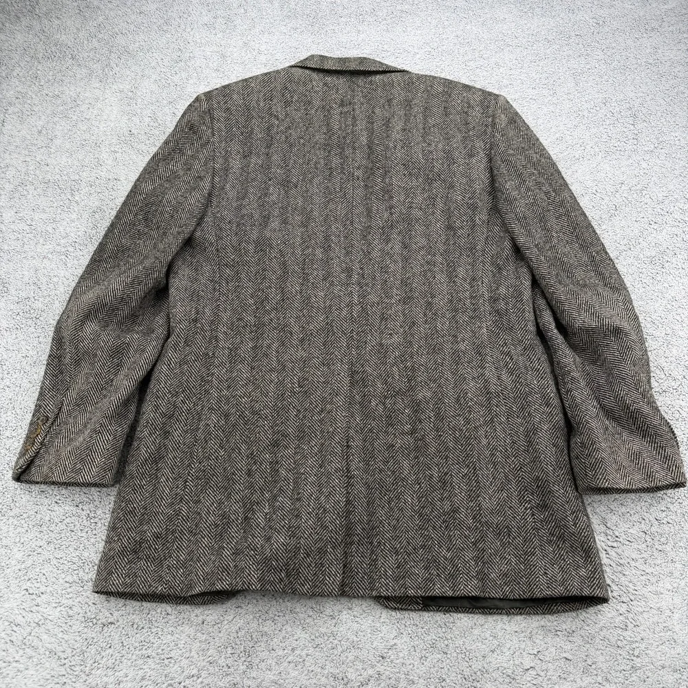Vintage Brooks Brothers Blazer Mens 41L Tweed Shetland Wool Herringbone USA Made